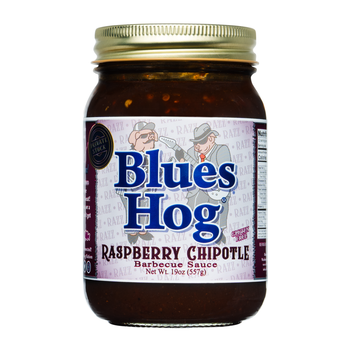 Front view of Blues Hog Raspberry Chipotle barbecue sauce.