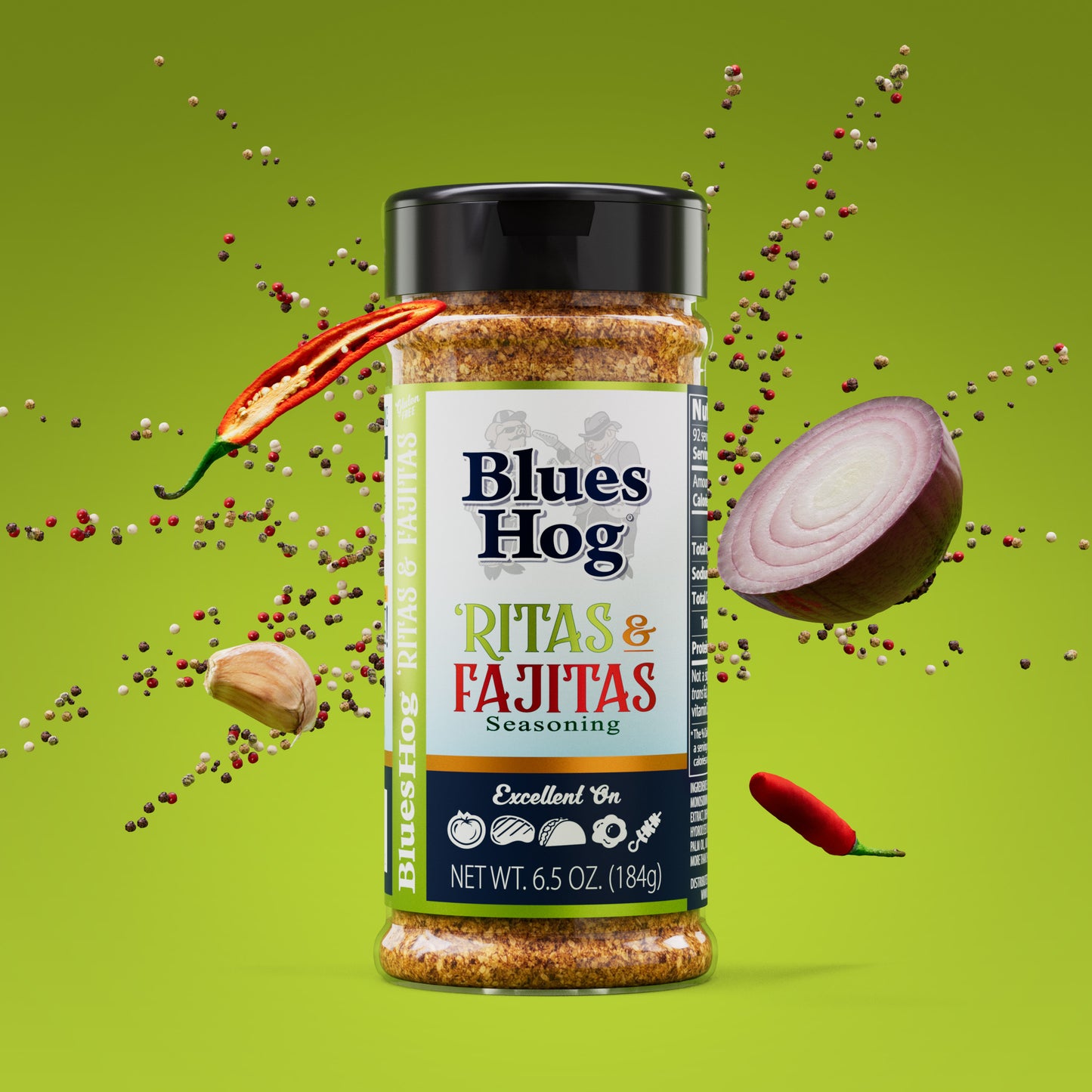 Blues Hog 'Ritas & Fajitas front image with ingredients