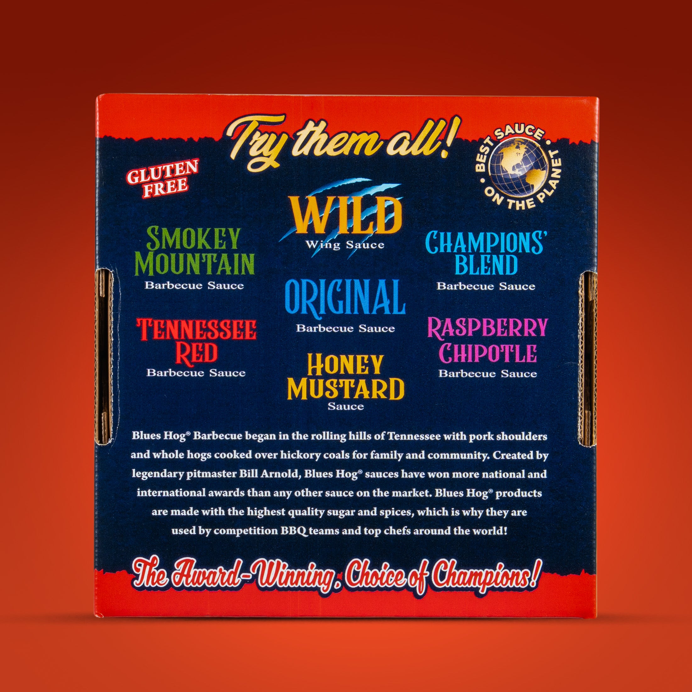 Blues Hog Sauce BBQ Box – Champions' Blend & Sizzlin' Heat BBQ Sauce V