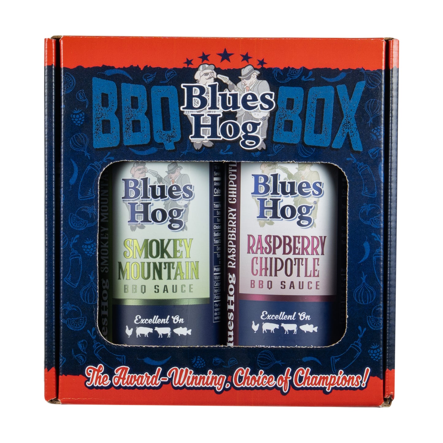 Blues Hog Sauce BBQ Box – Raspberry Chipotle & Smokey Mountain Duo Pack - Sauce Sampler Gift Set, All‑Natural & Made in the USA - Blues Hog