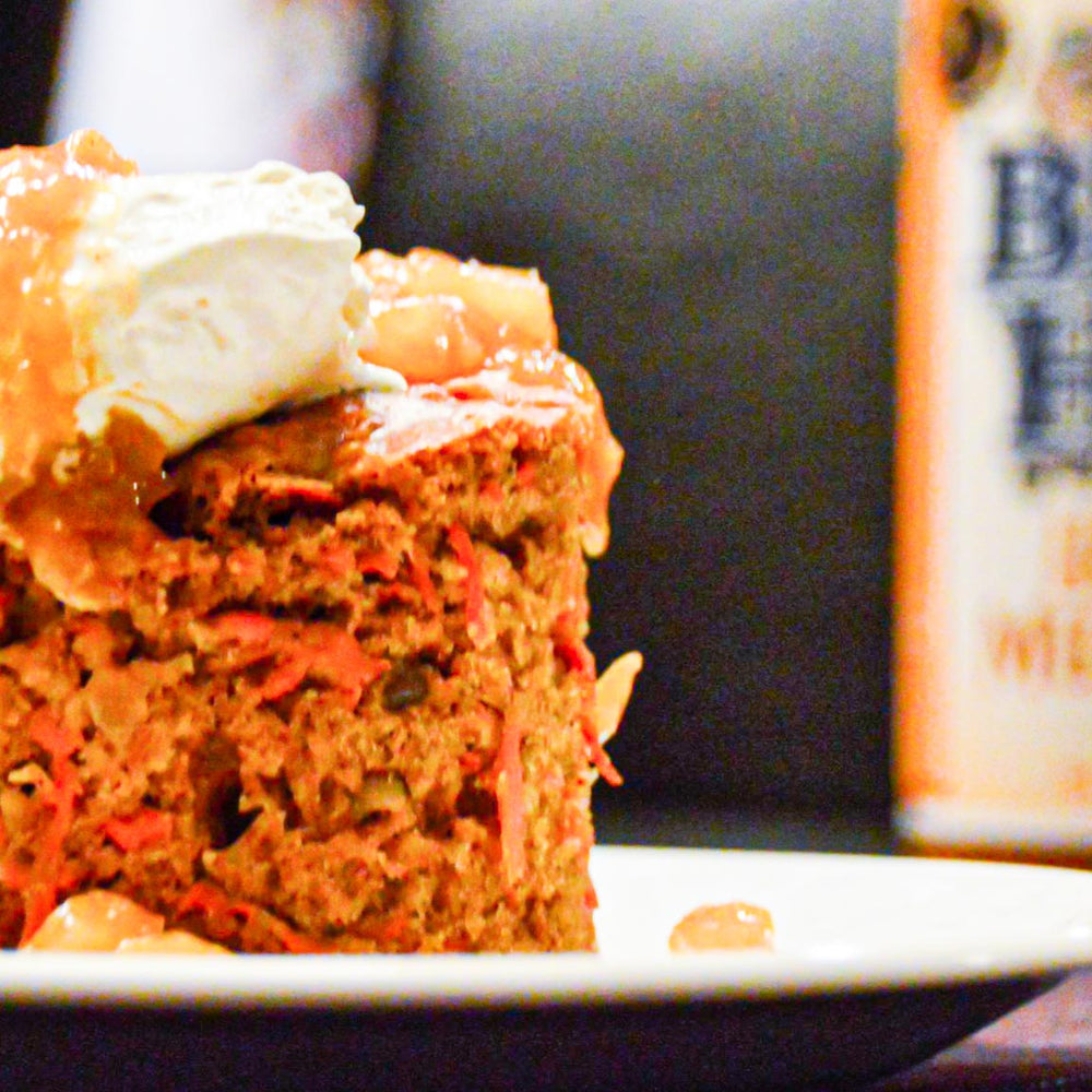 Carrot Cake with Pineapple Honey Mustard Sauce