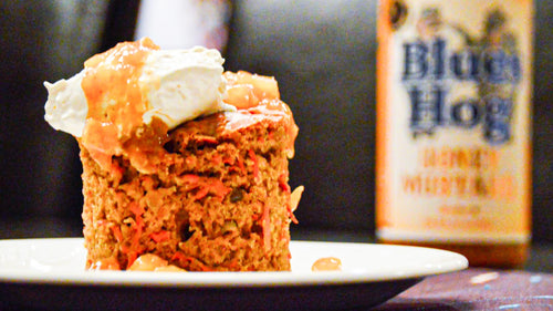 Carrot Cake with Pineapple Honey Mustard Sauce