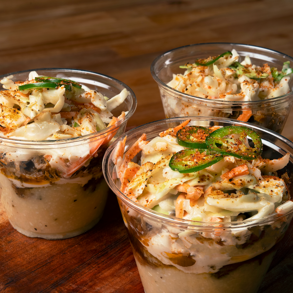 Cheesy Grits + Pulled Pork Cups