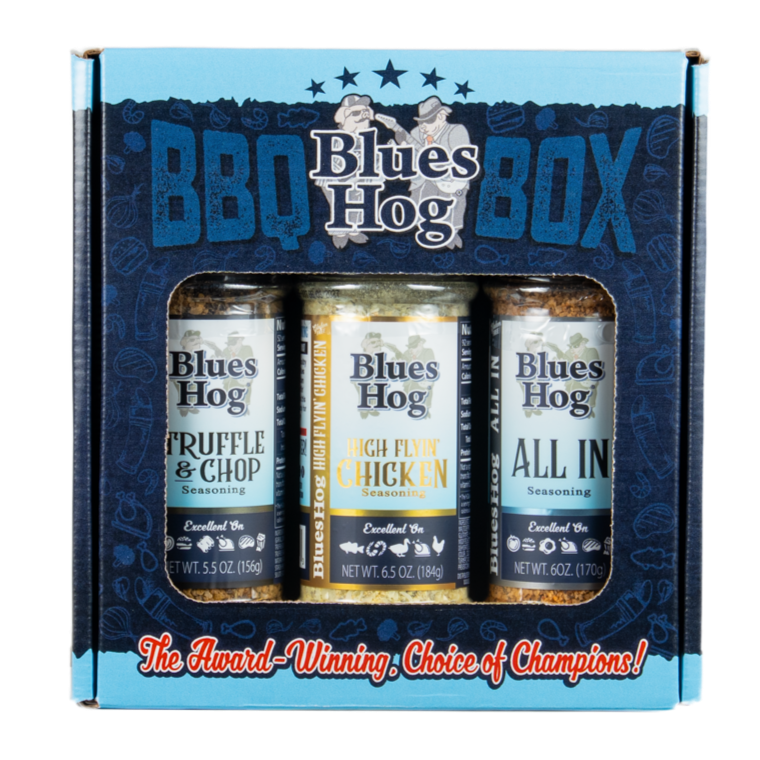 Blues Hog Seasonings BBQ Box – All In, High Flyin’ Chicken & Truffle & Chop Variety Pack – Gourmet Dry Rub Gift Set, All‑Natural & Gluten‑Free