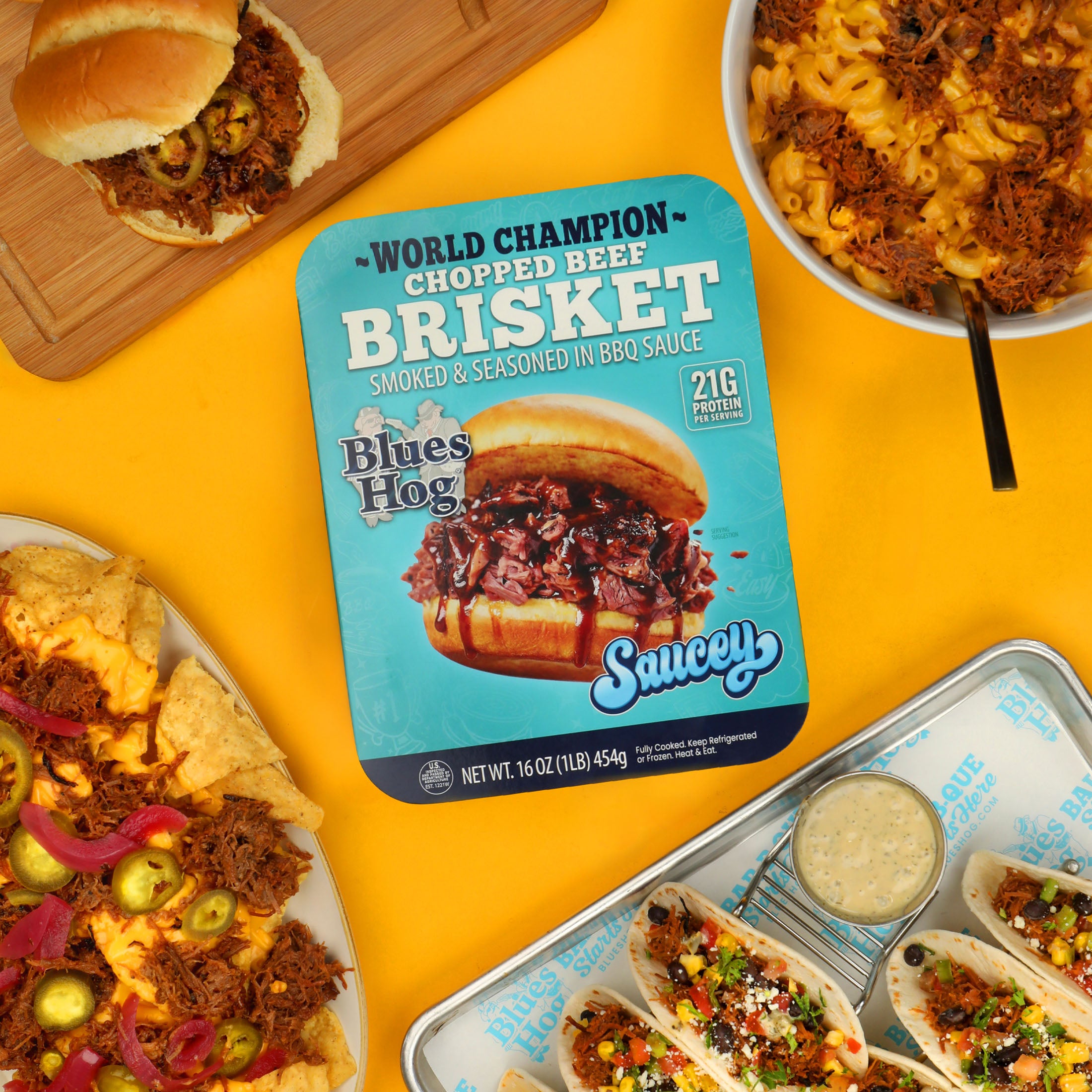 BBQ Chopped Beef Brisket, Fully Cooked, Smoked & Seasoned - 1 lb ...