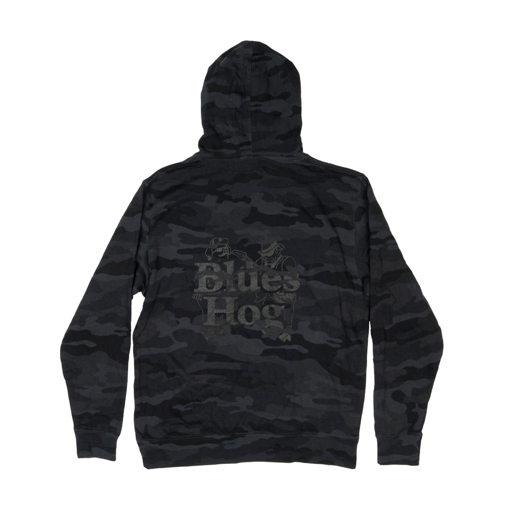 Bold & Beefy Black Camo Hoodie - Blues Hog