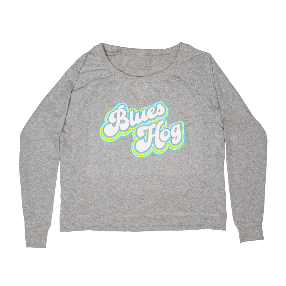 Blues Hog Outline Long Sleeve Crewneck