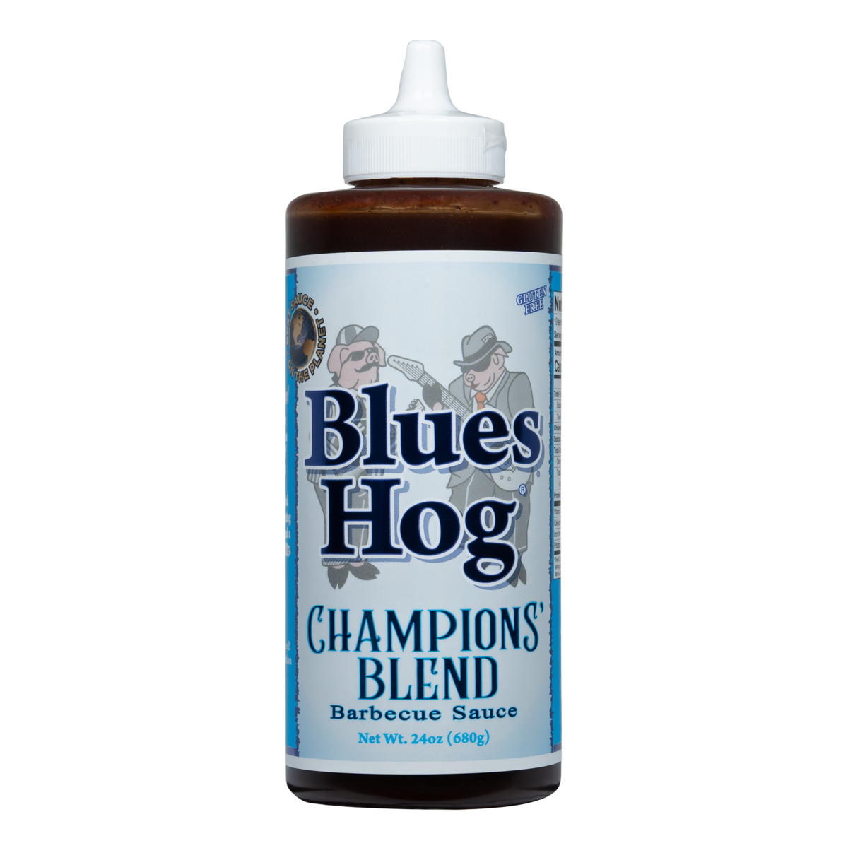 Front of a bottle of Blues Hog Champions' Blend Sauce