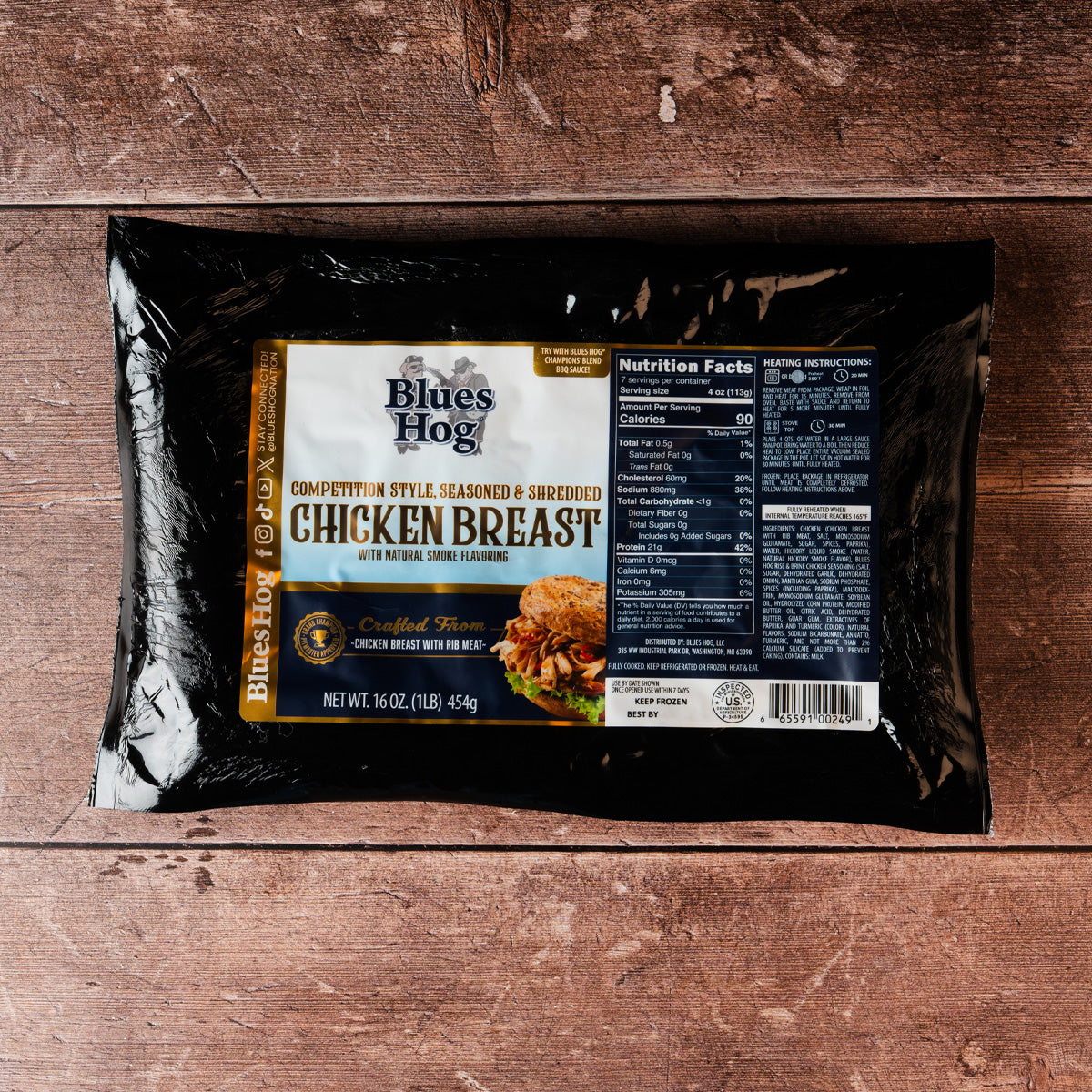 Competition Style, Shredded Chicken - 1 lb. - Blues Hog