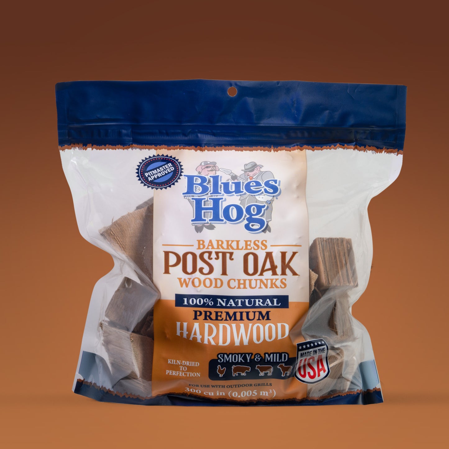 Blues Hog Barkless Post Oak Wood Chunks - Blues Hog