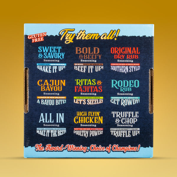 Blues Hog Seasonings BBQ Box – All In, High Flyin’ Chicken & Truffle & Chop Variety Pack