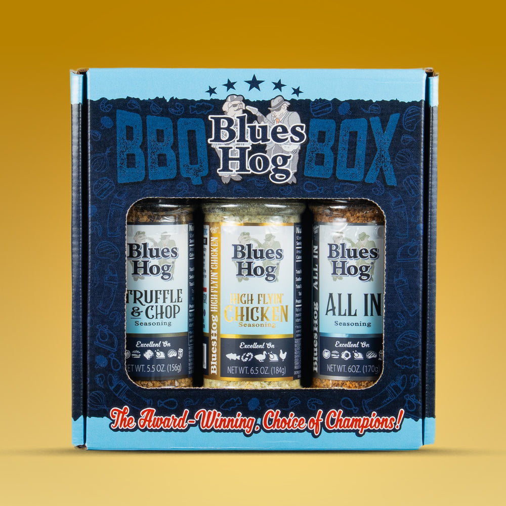 Blues Hog Seasonings BBQ Box – All In, High Flyin’ Chicken & Truffle & Chop Variety Pack - Blues Hog