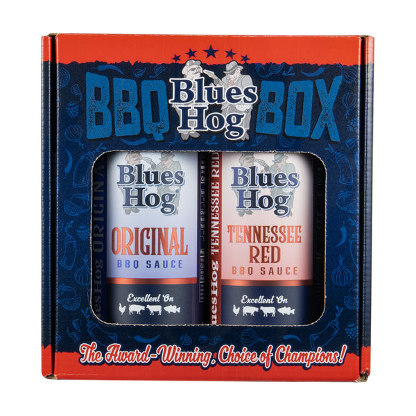 Blues Hog Sauce BBQ Box ‑ Original & Tennessee Red Duo Pack | BBQ Sauce Sampler, All‑Natural & Made in the USA - Blues Hog