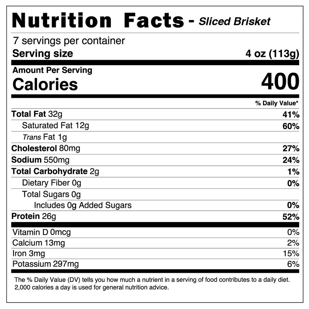 
                  
                    Sliced Brisket 1.75 Nutrition Panel
                  
                