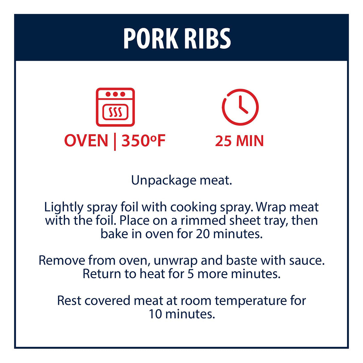 
                  
                    Pork Ribs Heating Information
                  
                
