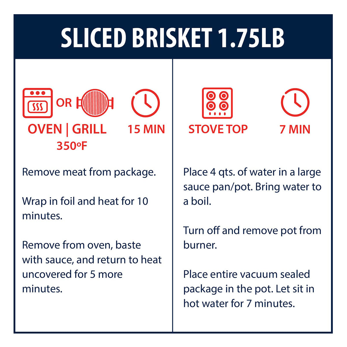 
                  
                    Wagyu Sliced Brisket 1.75 Heating Information
                  
                